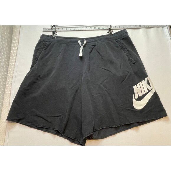 Nike sweat shorts mens 4XL 40 x 9 drawstrings high rise cut off unhem black - Picture 1 of 11